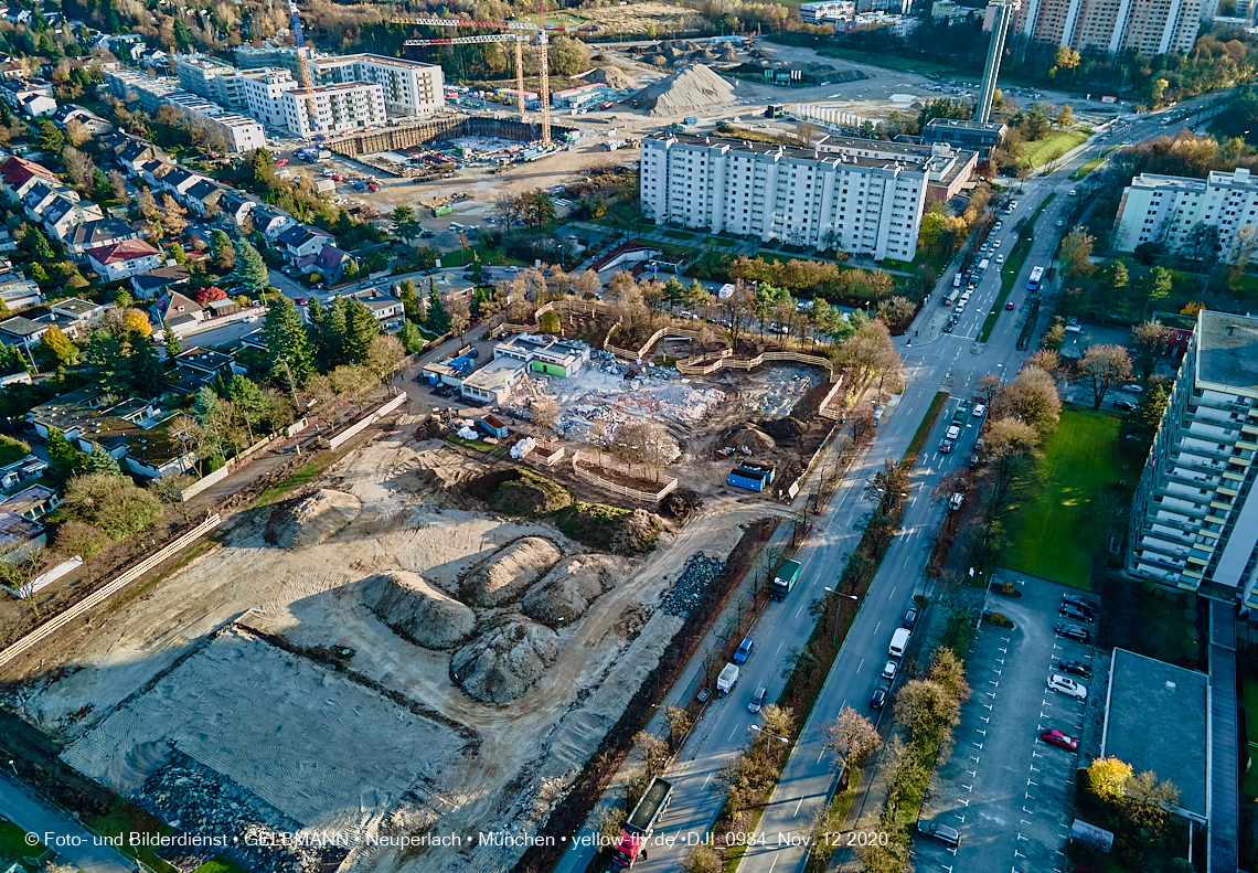 12.11.2020 - Baustelle der neuen Grundschule am Karl-Marx-Ring in Neuperlach